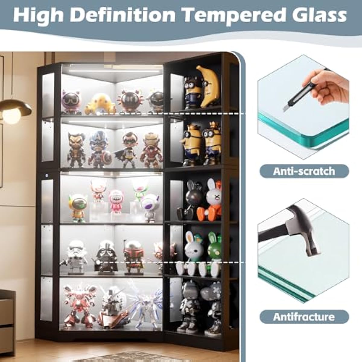 Display Cabinet with Tempered  - Lighting review and price
