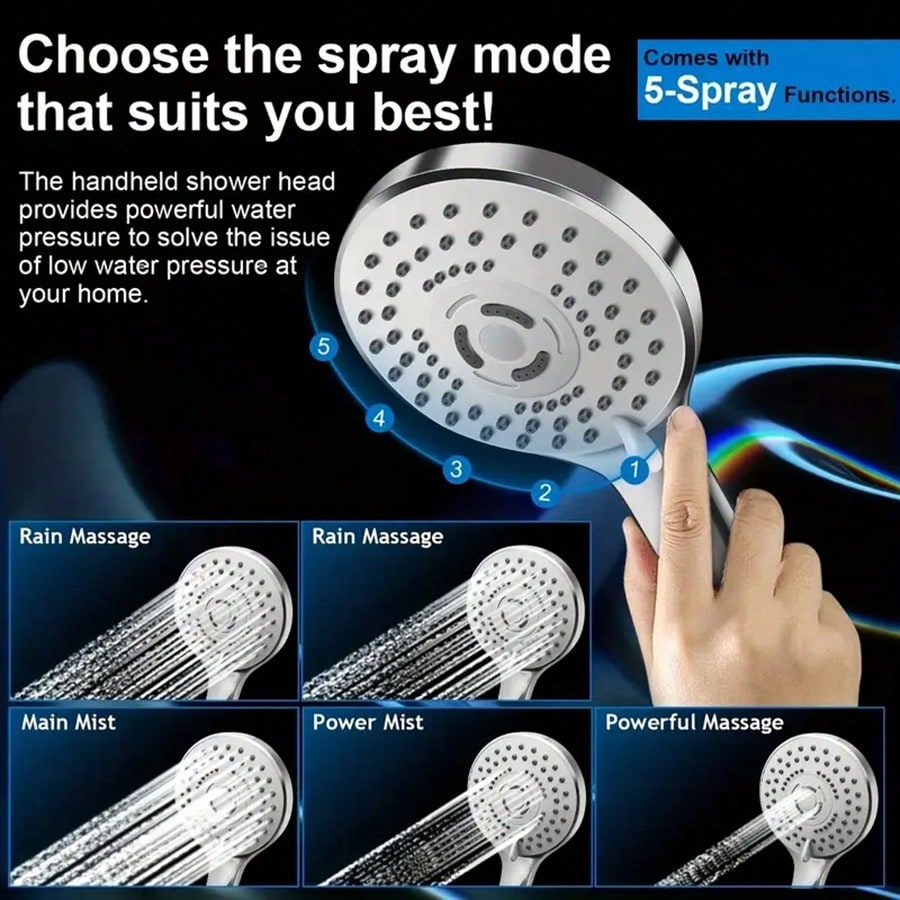 High-Pressure Rainfall Shower  - High Pressure Shower Head Handheld review and price