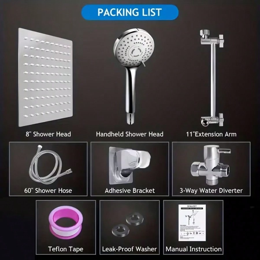 High-Pressure Rainfall Shower  - High Pressure Shower Head Handheld review and price