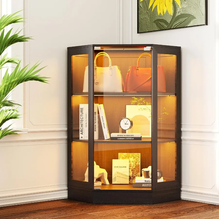 Corner display cabinet with gl - Lighting review and price