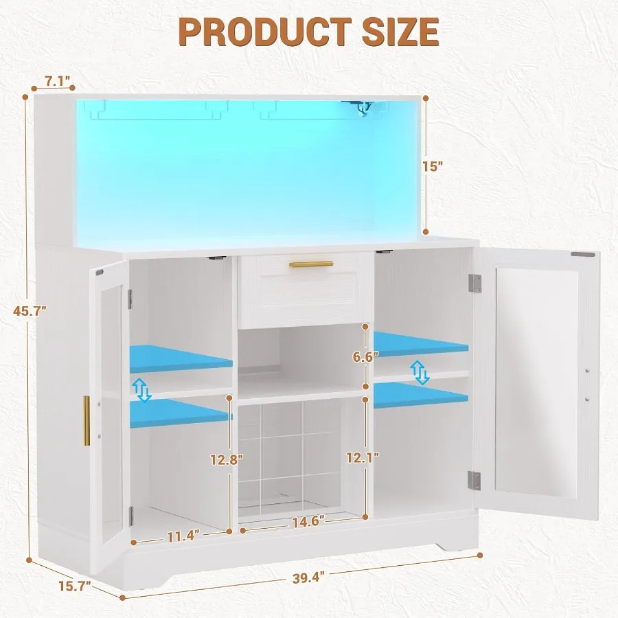 Coffee Bar Cabinet with RGB LE - Storage & Organization review and price